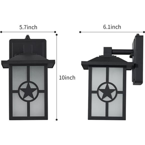 Dusk to Dawn Outdoor Porch Lights, Exterior Wall Light, Matte Black , Waterproof - Picture 3 of 7
